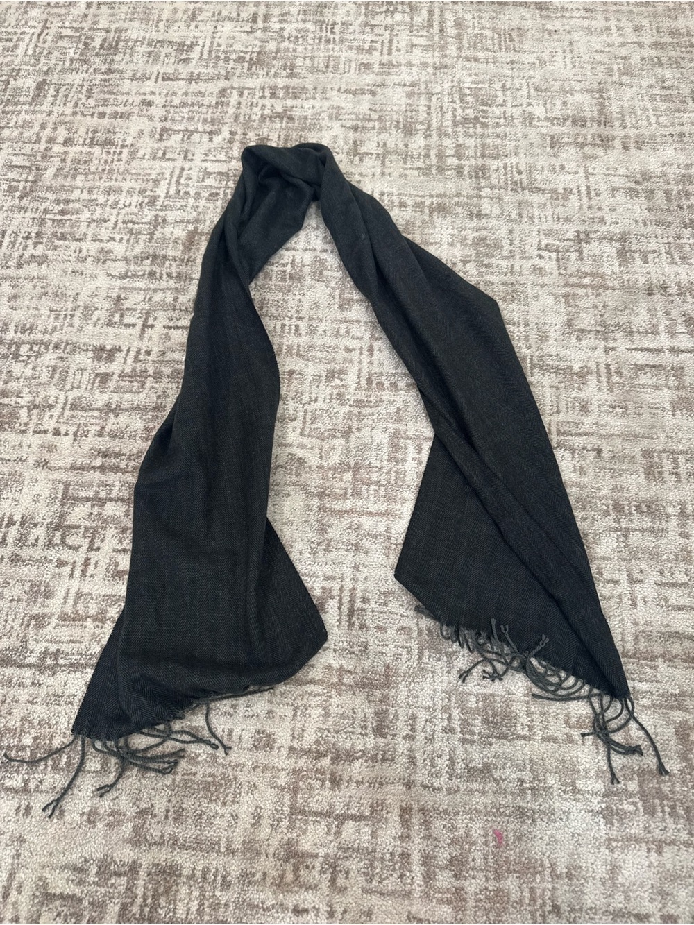 Cashmere Feel Italy Design Winter Scarf with Fringe Ends Winter Cold Weather